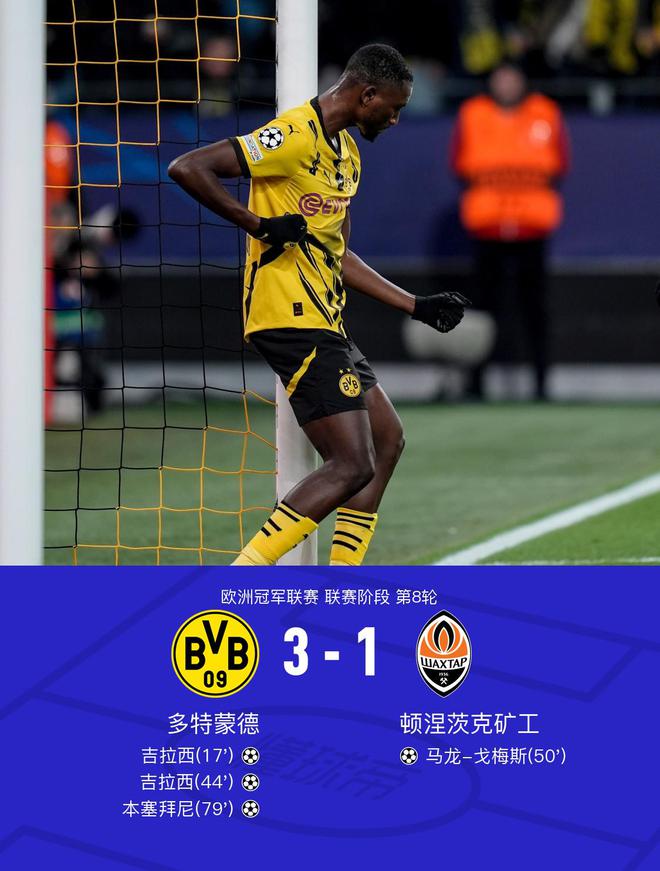 多特勝頓涅茨克進(jìn)附加賽，吉拉西雙球，本塞拜尼貢獻(xiàn)關(guān)鍵球