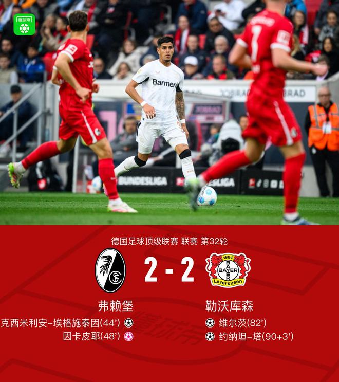 勒沃勝弗賴平，維爾茨破門，約納坦平局助拜仁奪冠。
